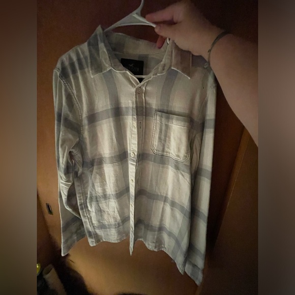 Hollister grey plaid flannel - Picture 1 of 3